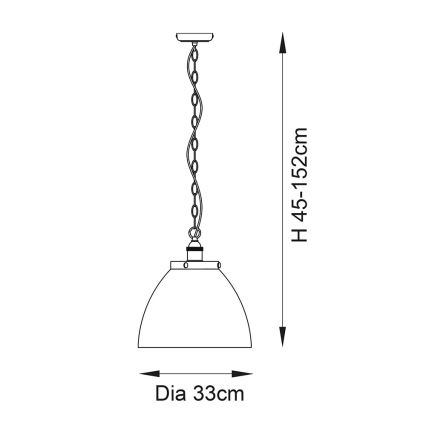 Endon 106896 - Luster na lancu HANSEN 1xE27/10W/230V matni hrom