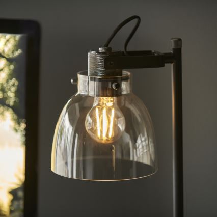 Endon 107012 - Stona lampa URBAN 1xE27/10W/230V crna/zadimljena crna