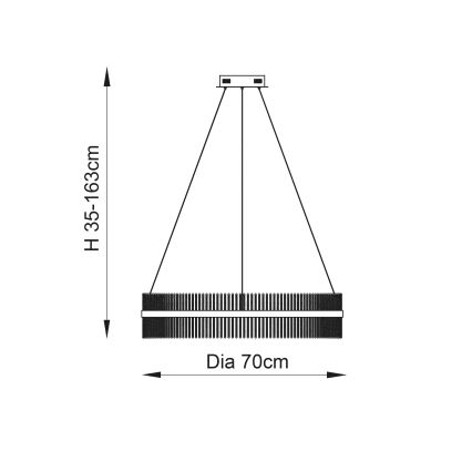 Endon 107108 - LED luster na sajli LED/56W/230V 3000K sjajni hrom