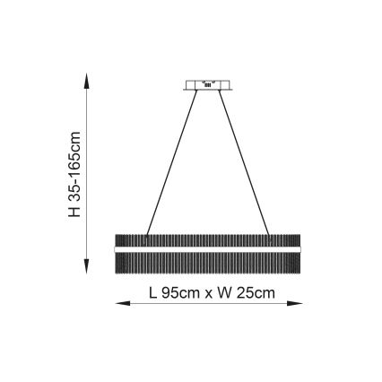 Endon 107109 - LED luster na sajli LED/47W/230V 3000K sjajni hrom