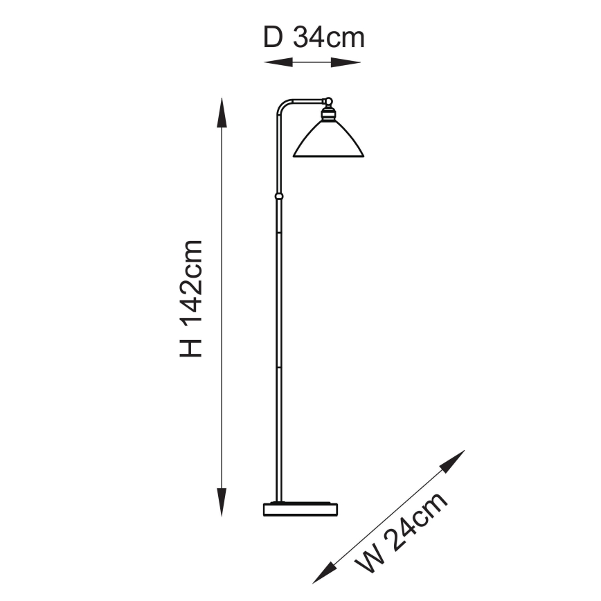Endon 107609 - Podna lampa 1xE27/10W/230V mesing