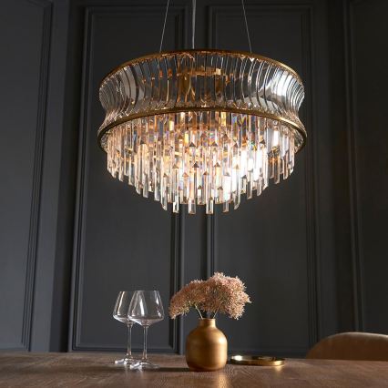 Endon 107785 - Luster na sajli 9xE14/6W/230V zlatna