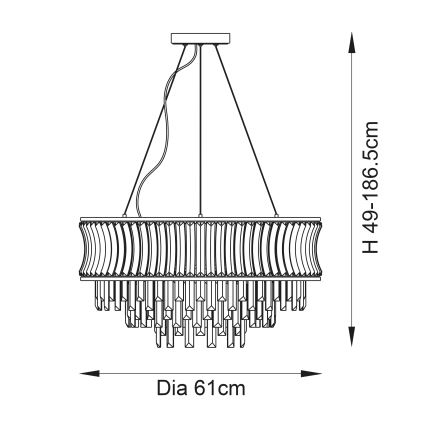 Endon 107785 - Luster na sajli 9xE14/6W/230V zlatna
