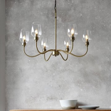 Endon 107791 - Luster na lancu 6xE14/6W/230V mesing