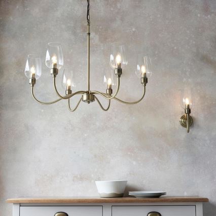 Endon 107791 - Luster na lancu 6xE14/6W/230V mesing