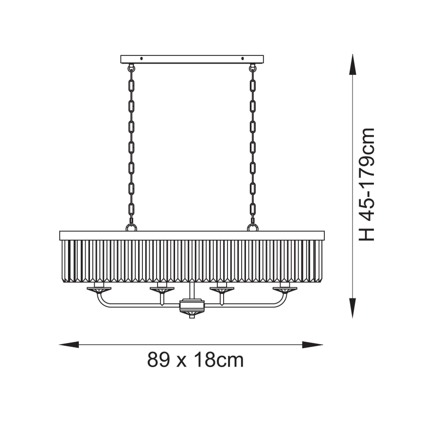 Endon 109058 - Luster na lancu 4xE14/6W/230V polirani hrom