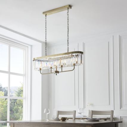 Endon 110539 - Luster na lancu CHESTERFIELD 4xE14/6W/230V mesing