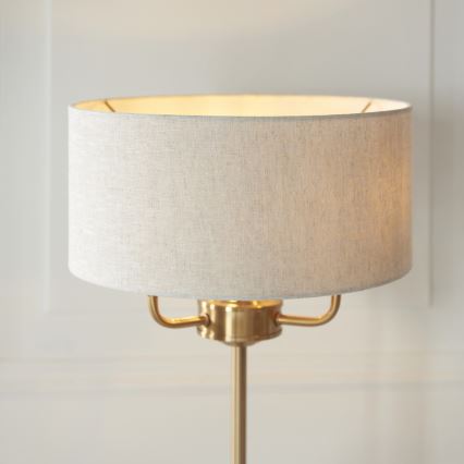 Endon 110721 - Stona lampa HIGHCLERE 3xE14/18W/230V bež/mesing prečnik 32 cm