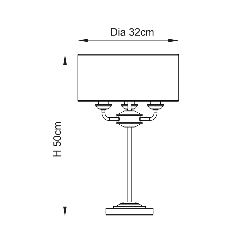 Endon 110721 - Stona lampa HIGHCLERE 3xE14/18W/230V bež/mesing prečnik 32 cm