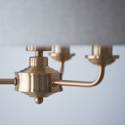 Endon 110723 - Luster na lancu HIGHCLERE 3xE14/40W/230V bež/mesing prečnik 45 cm