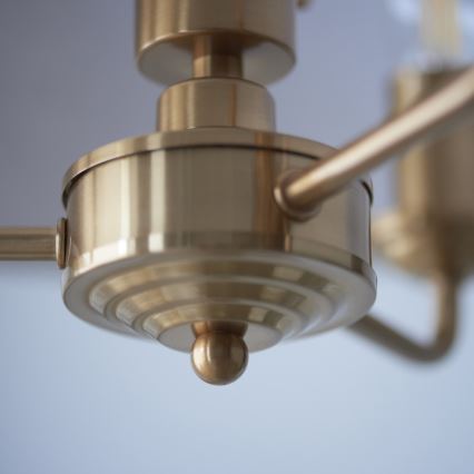 Endon 110723 - Luster na lancu HIGHCLERE 3xE14/40W/230V bež/mesing prečnik 45 cm