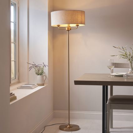 Endon 110724 - Podna lampa HIGHCLERE 1xE14/40W/230V bež/mesing preč. 47 cm