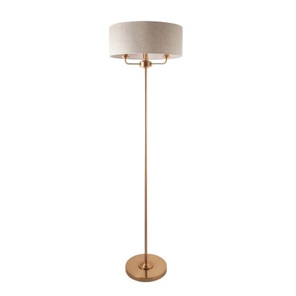 Endon 110724 - Podna lampa HIGHCLERE 1xE14/40W/230V bež/mesing preč. 47 cm