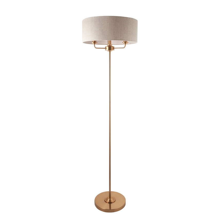 Endon 110724 - Podna lampa HIGHCLERE 1xE14/40W/230V bež/mesing preč. 47 cm