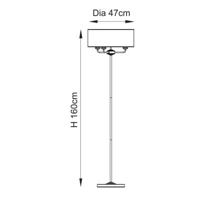 Endon 110724 - Podna lampa HIGHCLERE 1xE14/40W/230V bež/mesing preč. 47 cm