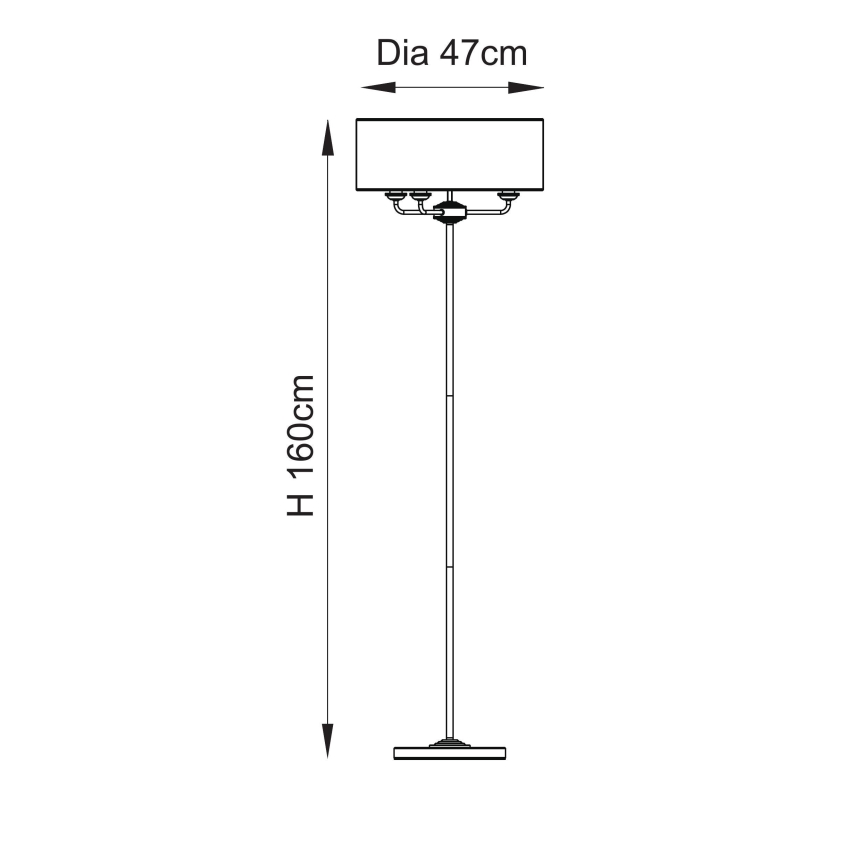Endon 110724 - Podna lampa HIGHCLERE 1xE14/40W/230V bež/mesing preč. 47 cm