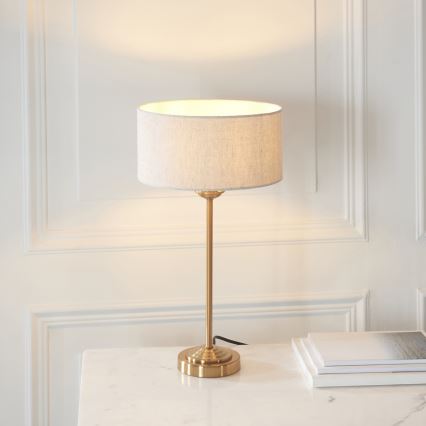Endon 110728 - Stona lampa HIGHCLERE 1xE14/7W/230V bež/mesing prečnik 25 cm