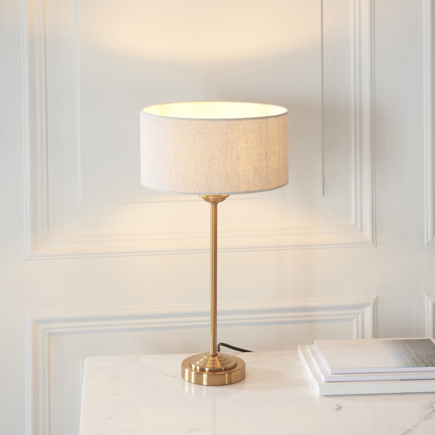 Endon 110728 - Stona lampa HIGHCLERE 1xE14/7W/230V bež/mesing prečnik 25 cm