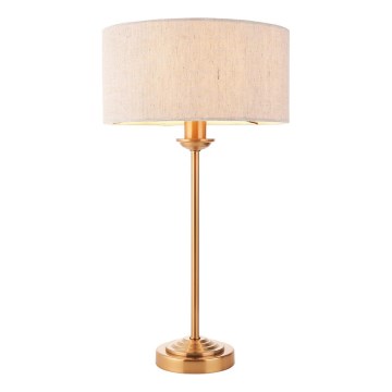 Endon 110728 - Stona lampa HIGHCLERE 1xE14/7W/230V bež/mesing prečnik 25 cm