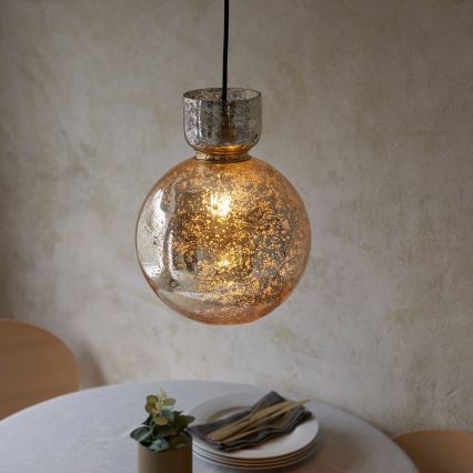 Endon 111336 - Luster na sajli 1xE27/10W/230V zlatna/dimljena crna