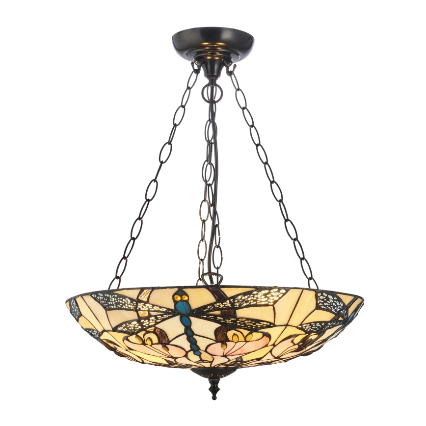 Endon 111869 - Luster na lancu Tiffany ASHTON 3xE27/10W/230V prečnik 45 cm