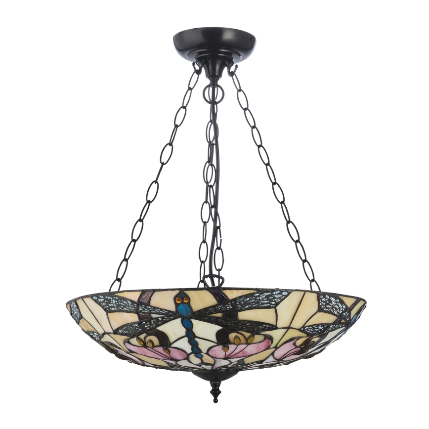 Endon 111869 - Luster na lancu Tiffany ASHTON 3xE27/10W/230V prečnik 45 cm
