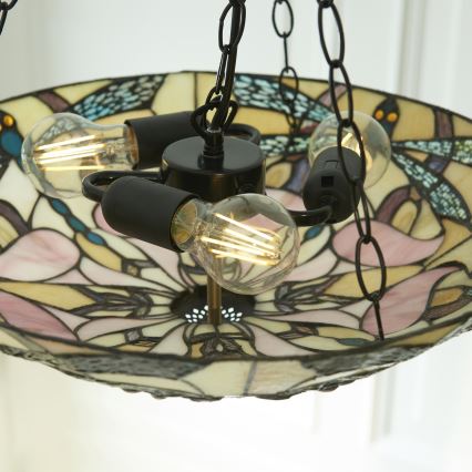 Endon 111869 - Luster na lancu Tiffany ASHTON 3xE27/10W/230V prečnik 45 cm