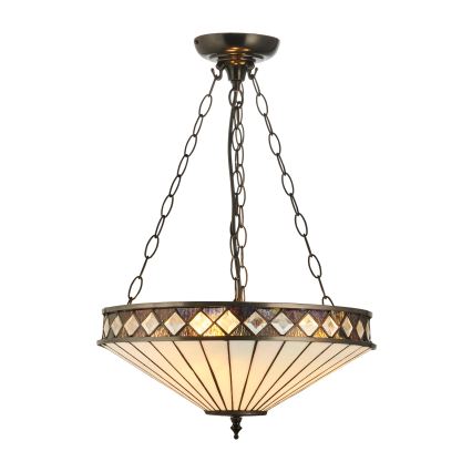 Endon 111870 - Tiffany FARGO luster na lancu, 3xE27/10W/230V, prečnika 41,5 cm