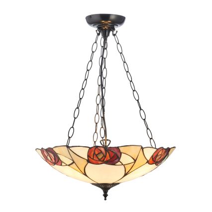 Endon 111879 - Luster na lancu Tiffany INGRAM 3xE27/10W/230V prečnik 45 cm