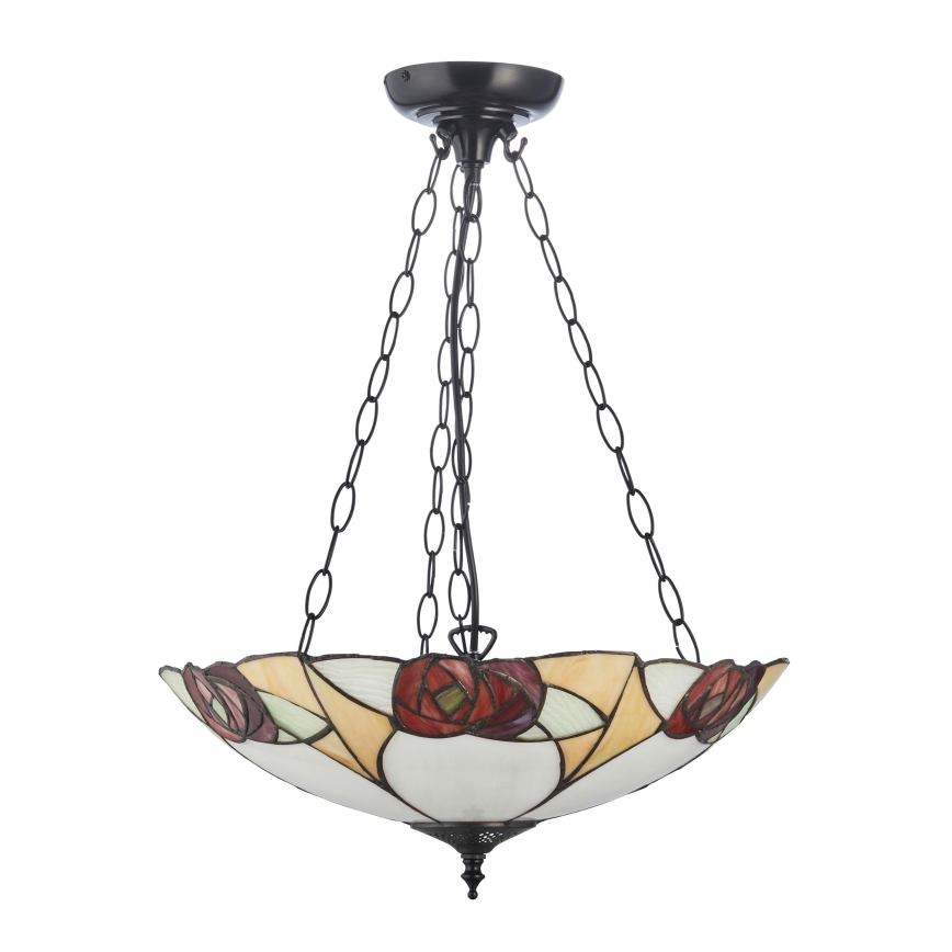 Endon 111879 - Luster na lancu Tiffany INGRAM 3xE27/10W/230V prečnik 45 cm