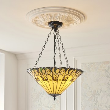 Endon 111881 - Luster na lancu Tiffany JAMELIA 3xE27/10W/230V prečnik 50 cm