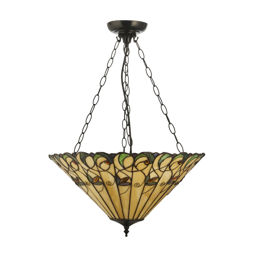 Endon 111881 - Luster na lancu Tiffany JAMELIA 3xE27/10W/230V prečnik 50 cm