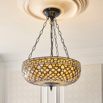 Endon 111882 - Viseći luster na lancu Tiffany MILLE FEUX, 3xE27/10W/230V, prečnik 45 cm
