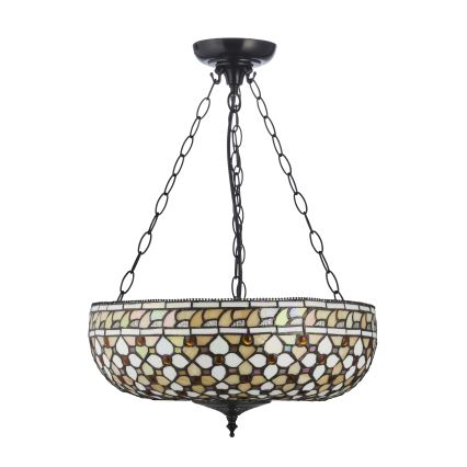 Endon 111882 - Viseći luster na lancu Tiffany MILLE FEUX, 3xE27/10W/230V, prečnik 45 cm