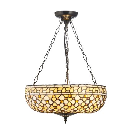 Endon 111882 - Viseći luster na lancu Tiffany MILLE FEUX, 3xE27/10W/230V, prečnik 45 cm