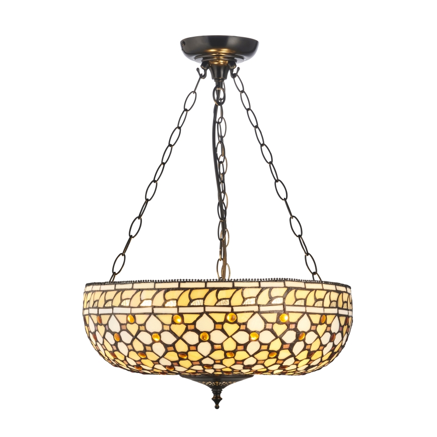 Endon 111882 - Viseći luster na lancu Tiffany MILLE FEUX, 3xE27/10W/230V, prečnik 45 cm