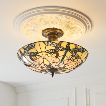 Endon 111892 - Plafonski luster Tiffany ASHTON 3xE27/10W/230V prečnik 45 cm