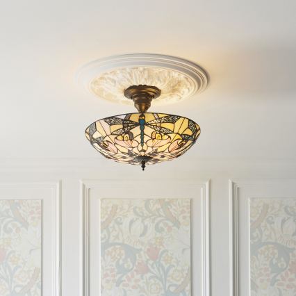 Endon 111892 - Plafonski luster Tiffany ASHTON 3xE27/10W/230V prečnik 45 cm