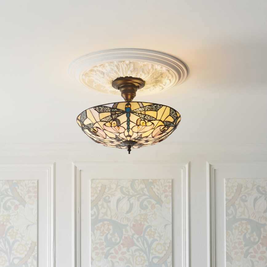 Endon 111892 - Plafonski luster Tiffany ASHTON 3xE27/10W/230V prečnik 45 cm
