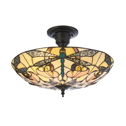 Endon 111892 - Plafonski luster Tiffany ASHTON 3xE27/10W/230V prečnik 45 cm