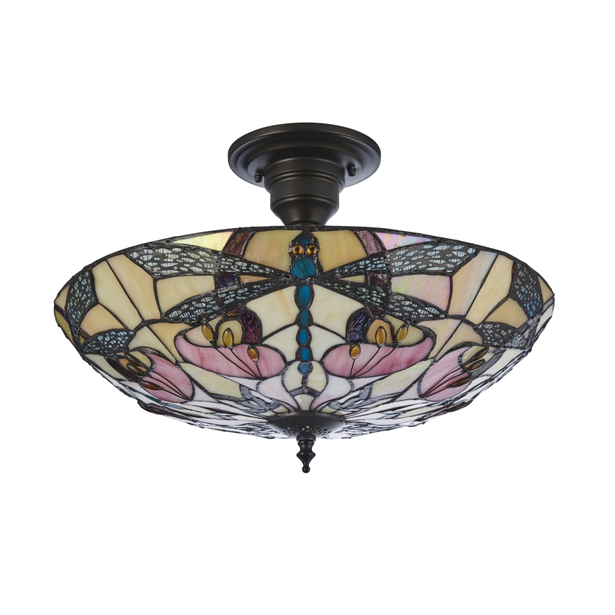Endon 111892 - Plafonski luster Tiffany ASHTON 3xE27/10W/230V prečnik 45 cm