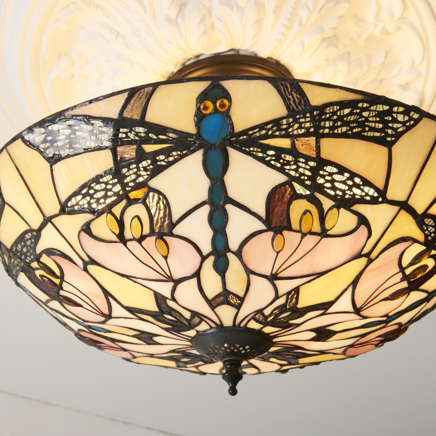 Endon 111892 - Plafonski luster Tiffany ASHTON 3xE27/10W/230V prečnik 45 cm