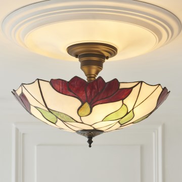 Endon 111896 - Plafonski luster Tiffany BOTANICA 3xE27/10W/230V, prečnik 45 cm