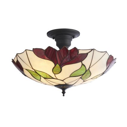 Endon 111896 - Plafonski luster Tiffany BOTANICA 3xE27/10W/230V, prečnik 45 cm