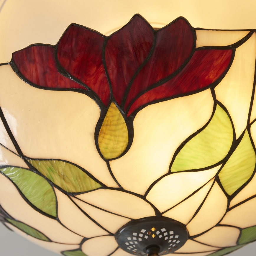 Endon 111896 - Plafonski luster Tiffany BOTANICA 3xE27/10W/230V, prečnik 45 cm