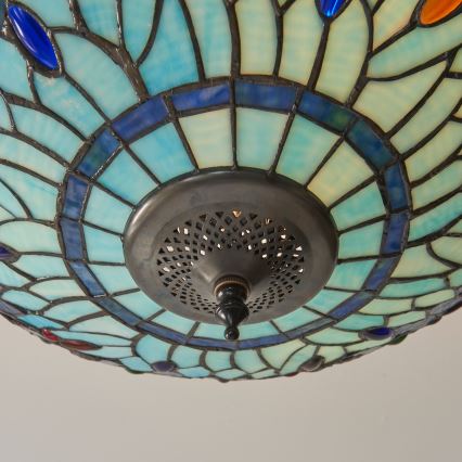 Endon 111897 - Plafonski luster Tiffany DRAGONFLY 3xE27/10W/230V prečnik 41 cm