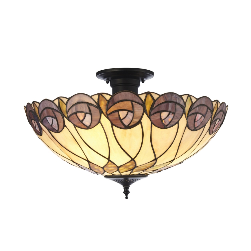 Endon 111906 - Plafonski luster Tiffany HUTCHINSON 3xE27/10W/230V prečnik 50 cm