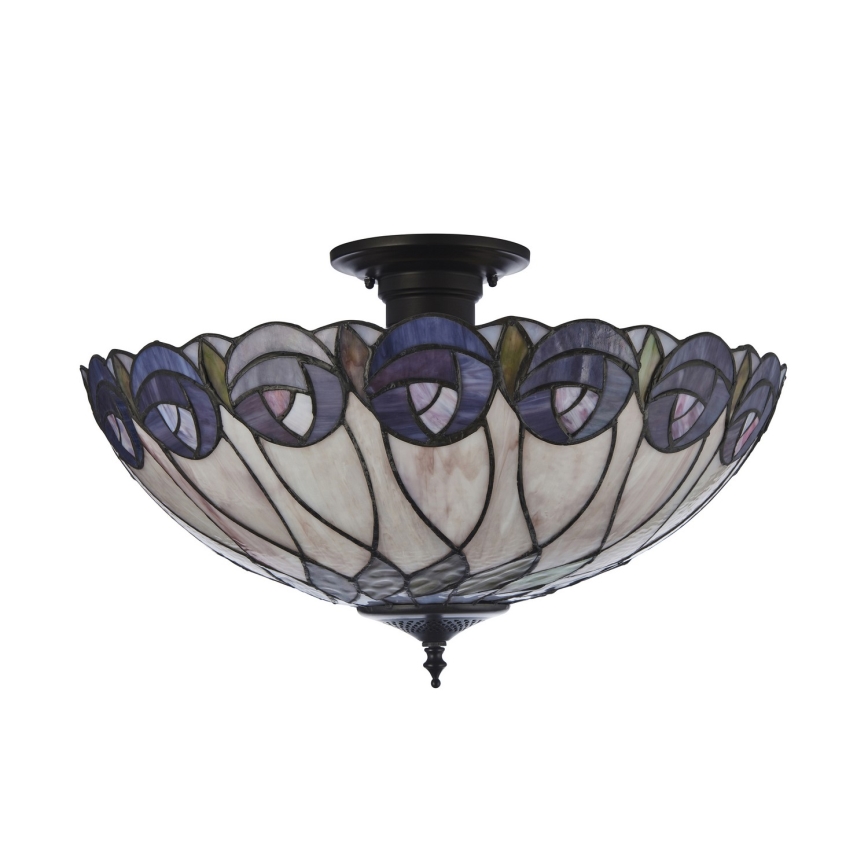Endon 111906 - Plafonski luster Tiffany HUTCHINSON 3xE27/10W/230V prečnik 50 cm