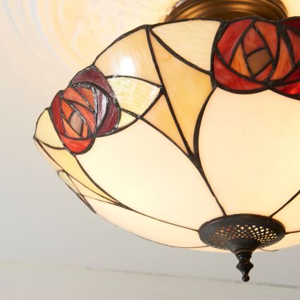 Endon 111907 - Plafonski luster Tiffany INGRAM 3xE27/10W/230V prečnik 45 cm