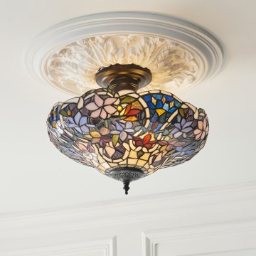 Endon 111915 - Površinski montiran Tiffany luster SULLIVAN, 3x E27/10W/230V, prečnik 40 cm